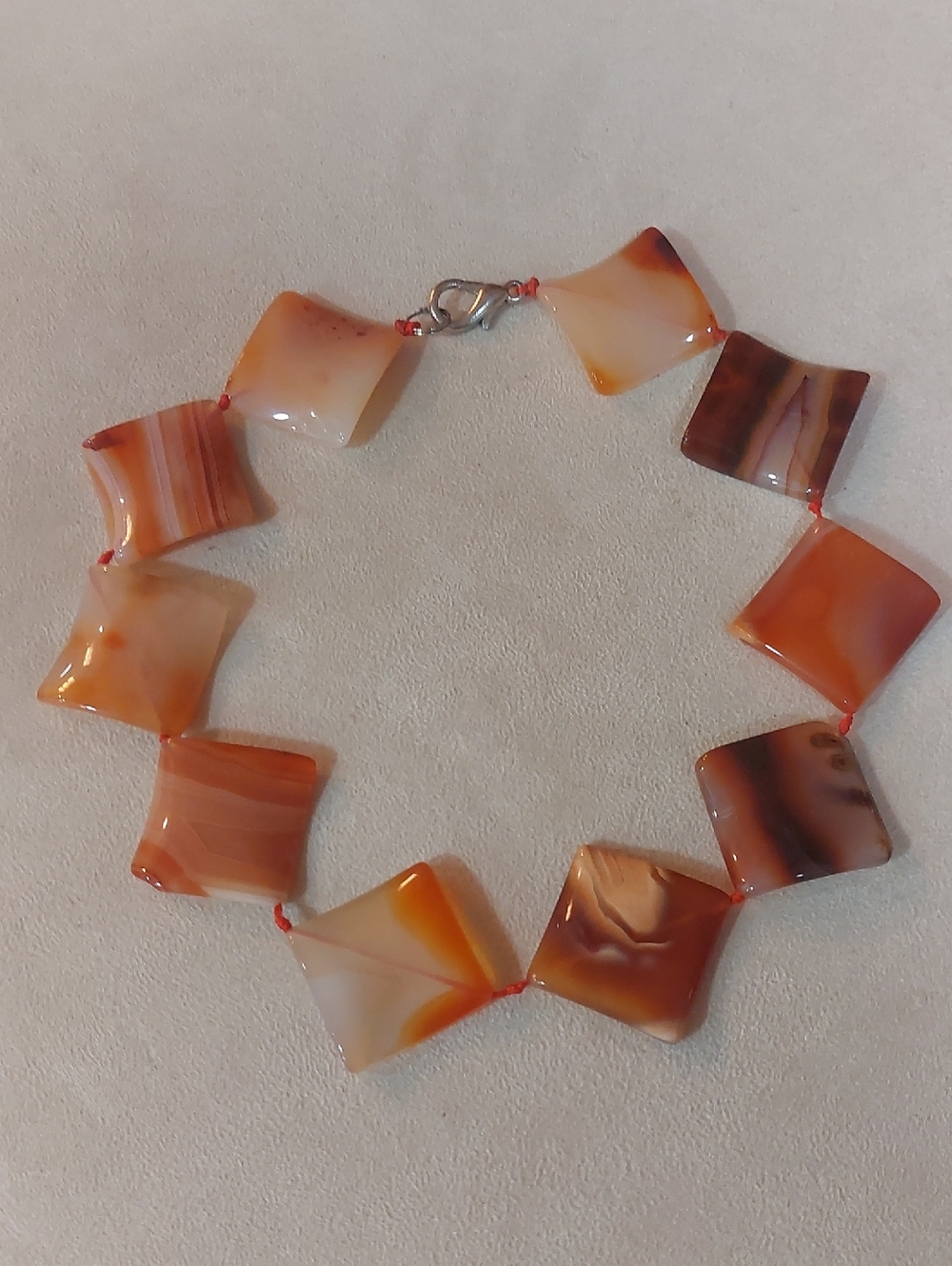 CARNELIAN Square Bead Necklace - Unbranded